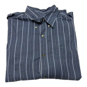 Eddie Bauer Men’s Blue Striped Button‎ Down Large
